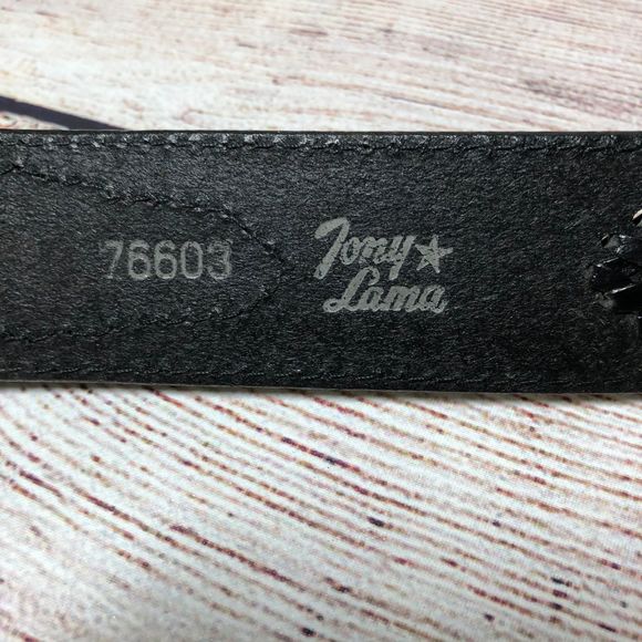 Tony Lama Belt with Navajo Silver Buckle Sz 32 - Picture 8 of 8